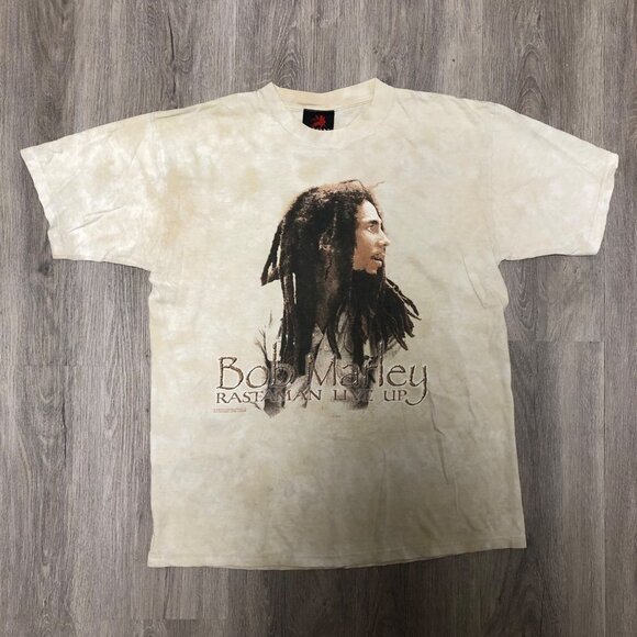 Bob Marley Size Large Vintage T Shirt Y2K Tie Dye Short Sleeve Band Tee - Picture 1 of 11